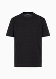 EMPORIO ARMANI T-shirt in jersey jacquard lettering all over