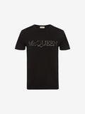 T-shirt Con Ricamo McQueen da Uomo in Mix Di Neri