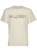 T-shirt Con Ricamo McQueen da Uomo in Mix Di Neri